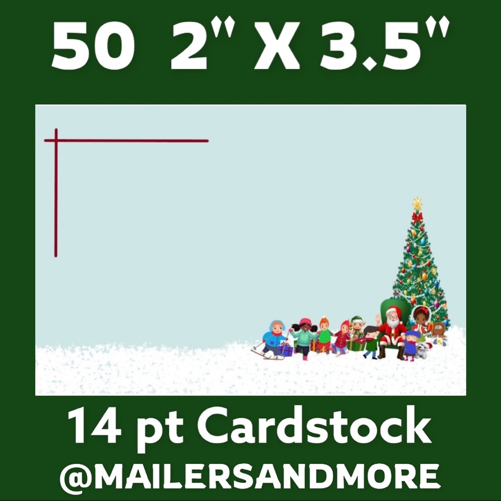 50 Christmas Tree Kids and Santa Thank You Cards. PRICE IS FIRM